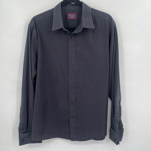UNTUCKit Long Sleeve Collared Button-Up Cotton Black Shirt Size L